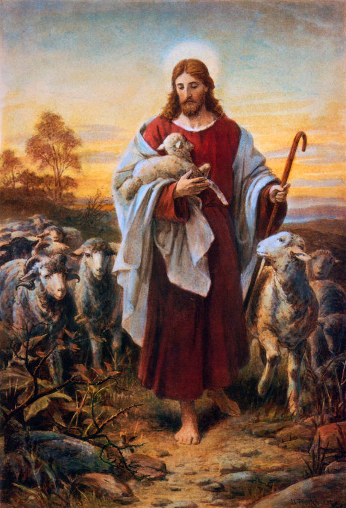 The Good Shepherd — Bernhard Plockhorst (public domain)